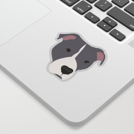 Grey and White Pit Bull Sticker