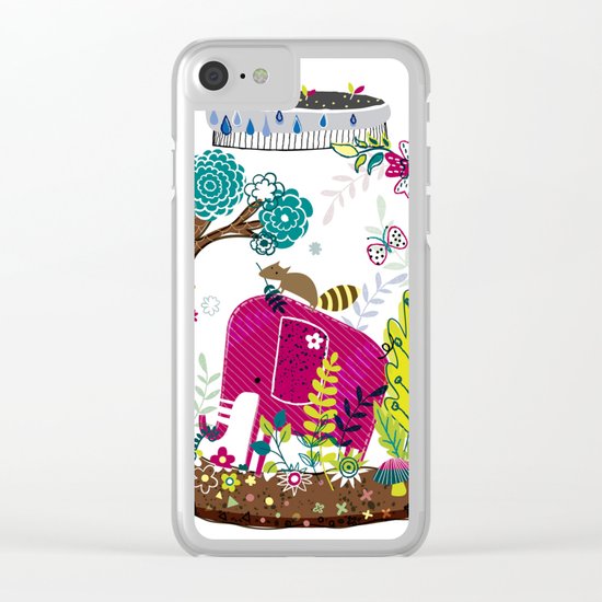 Elephant in a jar Clear iPhone Case