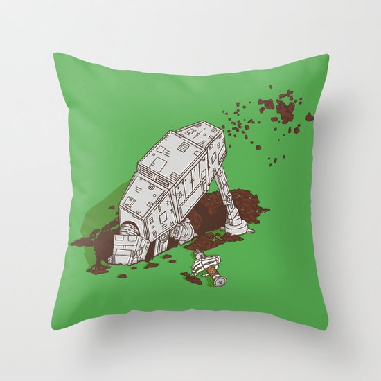 In a backyard, far, far away... Throw Pillow
