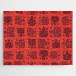 Mid Century Modern Abstract Pattern Red 3 Jigsaw Puzzle