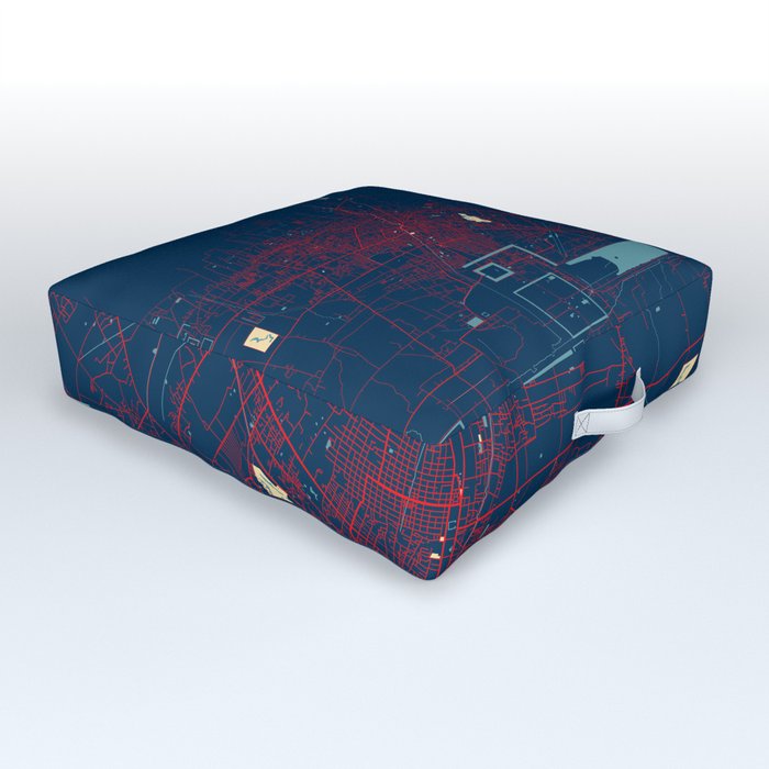 Siem Reap City Map of Cambodia - Hope Outdoor Floor Cushion