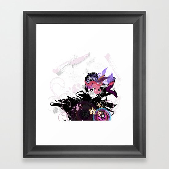 Floral girl Framed Art Print