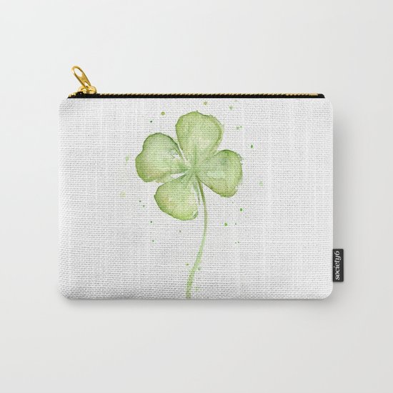 Clover Four Leaf Lucky Charm Green Clovers Carry-All Pouch