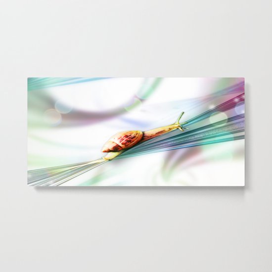 The Snail (Pretty Bokeh Background) Metal Print