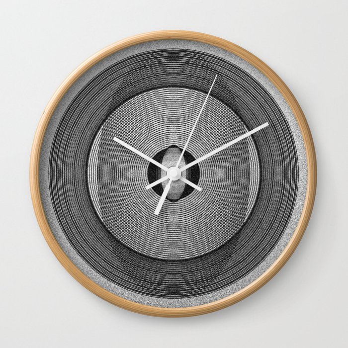 Blended circles in black and white 3 Wall Clock