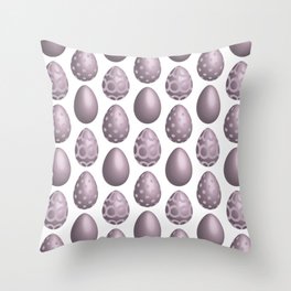 Elegant rose-gold Easter eggs in rows Throw Pillow