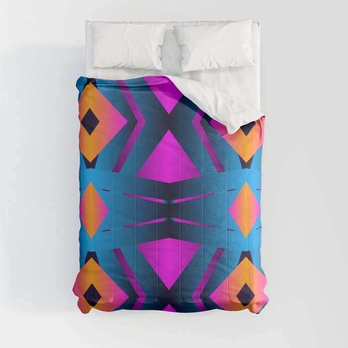 Blue and Purple Pattern Comforter