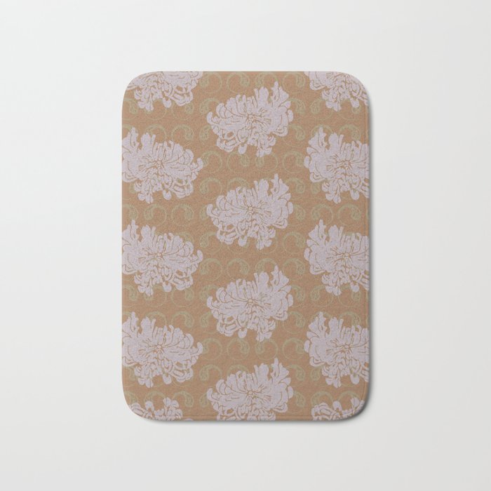 Chrysanthemums and Paisley 1 Bath Mat