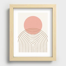 Pink Sun Mid-Century Full Recessed Framed Print