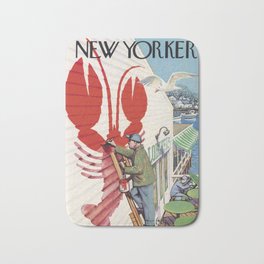 The New Yorker Saturday March 22 1958 Bath Mat | Typography, Black And White, Watercolor, Graphicdesign, Acrylic, Ink, Stencil, Drafting, Digital, Pop Art 