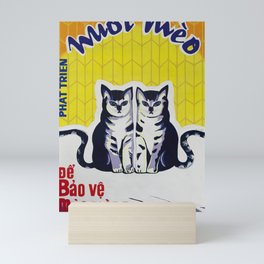 Vietnamese Poster: Breeding Cats to Protect our Crops Mini Art Print