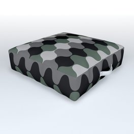 Dark Green Black Gray Retro Wavy Stripe Pattern Pairs DE 2022 Popular Color Greener Pastures DET529 Outdoor Floor Cushion