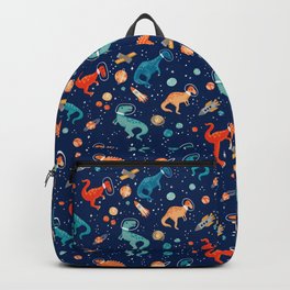 Painted Space Dinosaurs Backpack | Dino, Spacedinosaur, Planet, Raptor, Dinosaurtheme, Rocketship, Parasaurolophus, Graphicdesign, Pachycephalosaurus, Satellite 