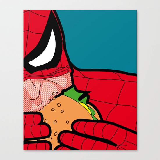 The secret life of heroes - Spiderfood Canvas Print