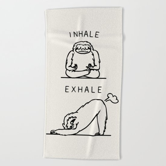 Inhale Exhale Sloth Beach Towel