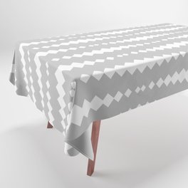 Light Grey and White Geometric Horizontal Striped Pattern Tablecloth