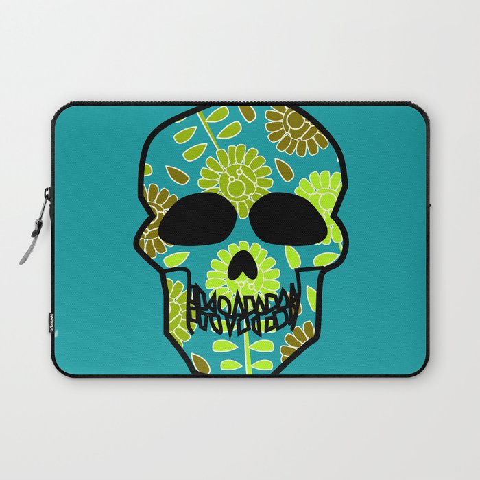 Floral skull Laptop Sleeve