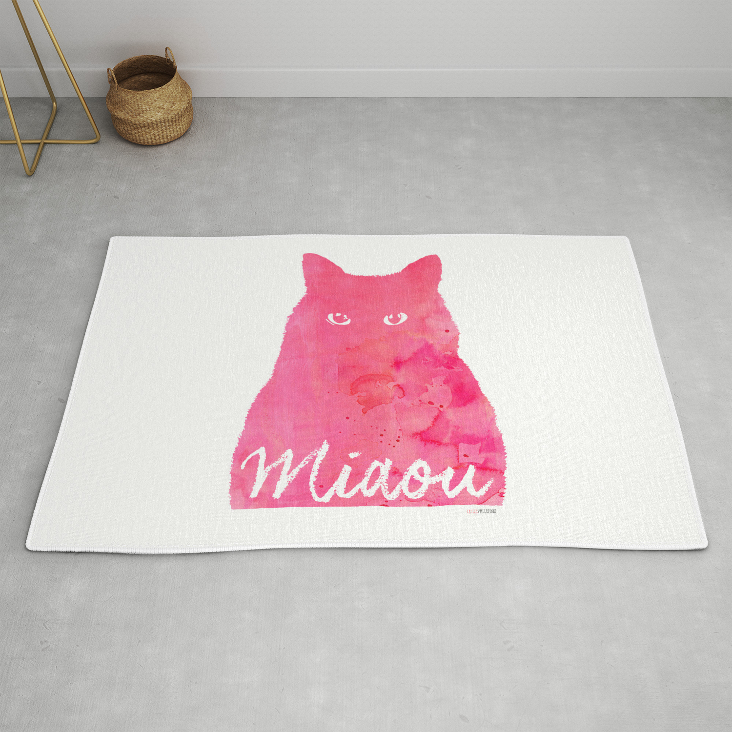 Miaou Rose Rug By Labeletterose Society6