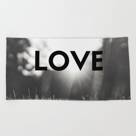LOVE Sunshine Scenery (Valentine's Day Gifts / Black & White Valentine Day Gift) Beach Towel