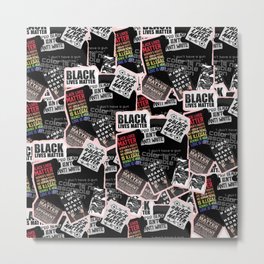 Black Lives Matter Collage Metal Print | Plastic, Metal, Pattern, Photomontage, Mosaic, Together, Black And White, Paper, Pop Art, Unity 