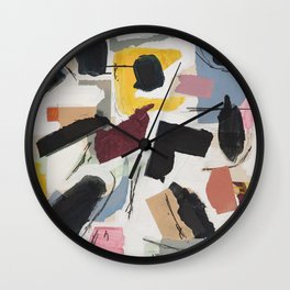 Large Collage With Paint 1 Wall Clock
