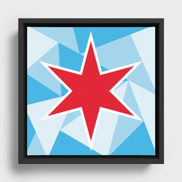 Chicago Geo Star Framed Canvas