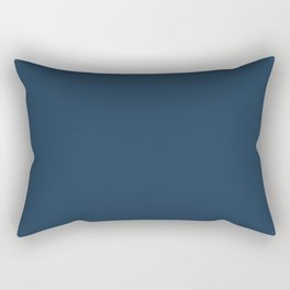 Dark Blue Solid Color Noir 24-16 - Single Shade Hue Rectangular Pillow