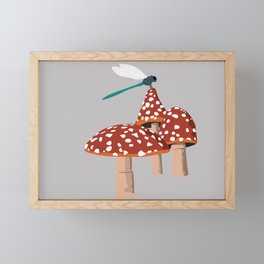 Toadstools and Dragonfly! Framed Mini Art Print