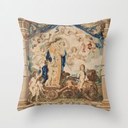 Antique 17th Century 'Triumph of Divine Love' Tapestry by Rubens Throw Pillow
