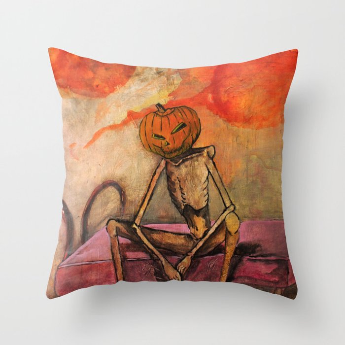 Halloween Head: Monsters Throw Pillow