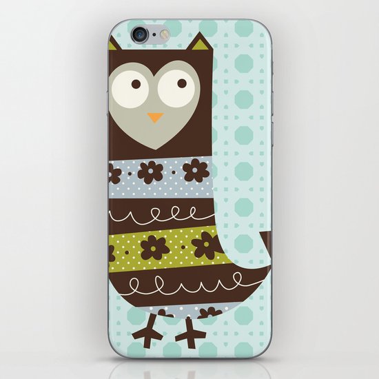 Brown Whimsy Owl iPhone & iPod Skin