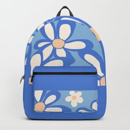 FlowerPower - Blue Colourful Retro Minimalistic Art Design Pattern Backpack