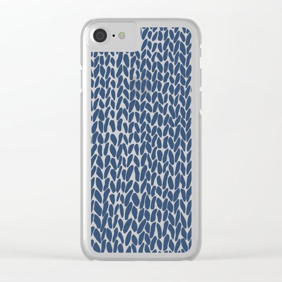 Hand Knit Navy Clear iPhone Case