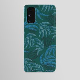 Hawaiian Dark Emerald Honu and Palm Leaves Pattern Android Case