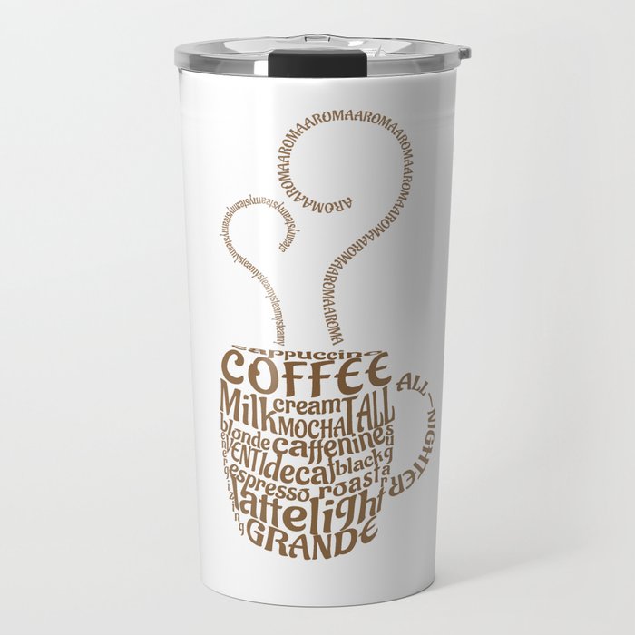 Coffee Mug Typography (White) Travel Mug