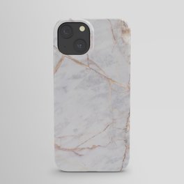 White Italian Marble & Gold iPhone Case