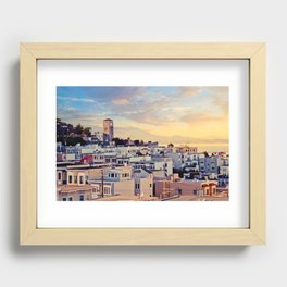 San Francisco North Beach Sunset Fine Art Print  • Travel Photography • Wall Art Recessed Framed Print