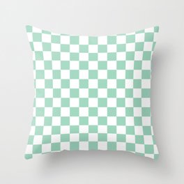 Green Checkerboard Throw Pillow