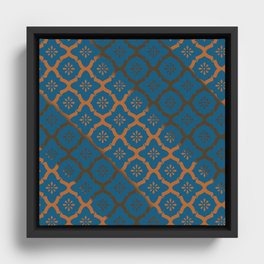 Moroccan Teal and Copper Framed Canvas
