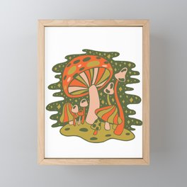 Forest of Mushrooms Framed Mini Art Print