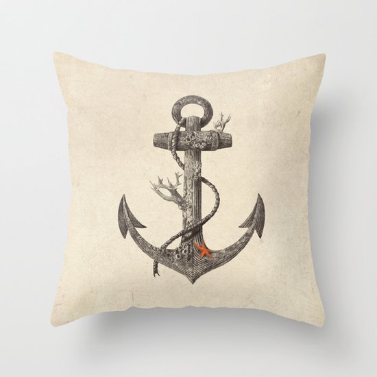 Lost at Sea - mono Throw Pillow