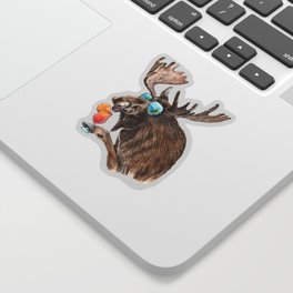 Moose on Vacation Sticker