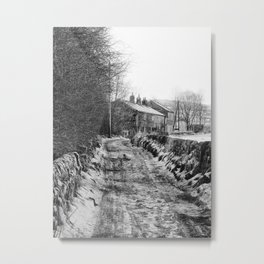 snow on the road - dark lane rawtenstall Metal Print | Cottages, Christmas, Countryside, Winter, Hebdenbridge, Pennines, Stonewall, Houses, Rural, Hills 