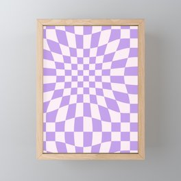 Warped Checkerboard Print - Purple Framed Mini Art Print