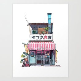Tokyo storefront #01 Kunstdrucke | Curated, Illustration, Architecture, Vintage, Painting 