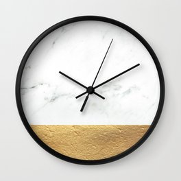 Color Blocked Gold & Marble Wall Clock