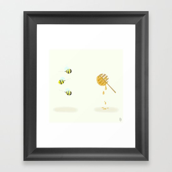 Bees & Honey Framed Art Print
