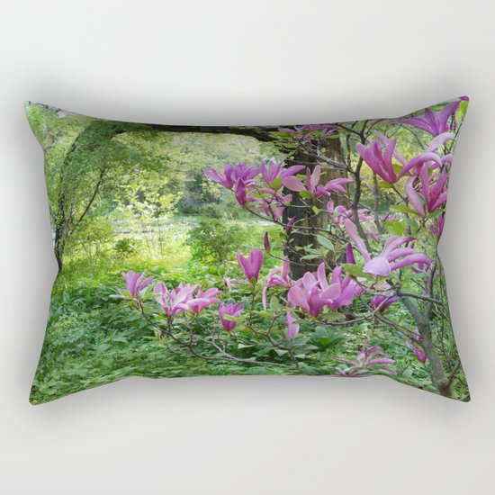 Blooming garden Magnolia Rectangular Pillow