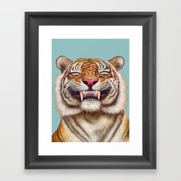 Smiling Tiger Framed Art Print