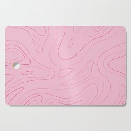 Pink Abstract Topographic Pattern. Digital Illustration background Cutting Board
